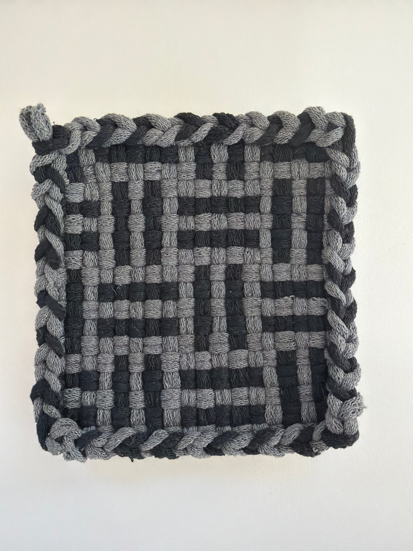Weave black & charcoal Potholder