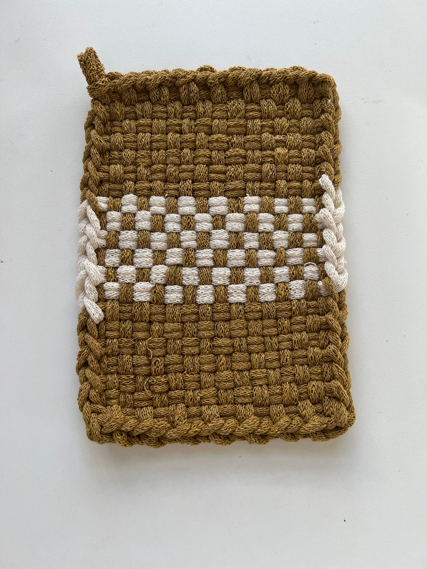 Wide Stripe Ochre & Winter Rectangle