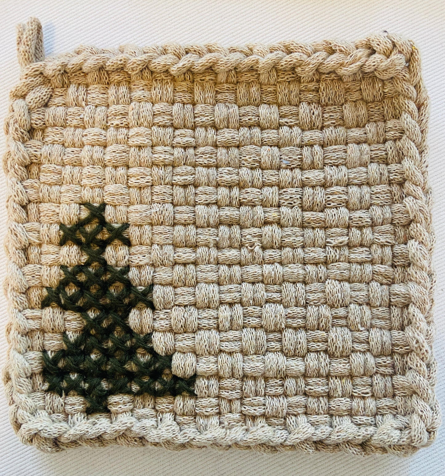 Tree Stitched Potholder