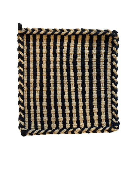 Stripe Black & Flax Trivet