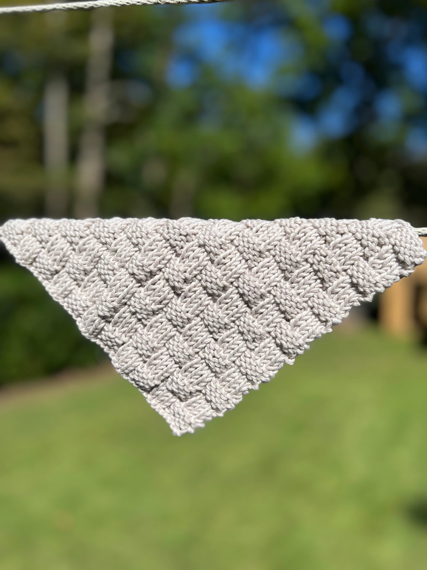 Basket Weave Washcloth Silver