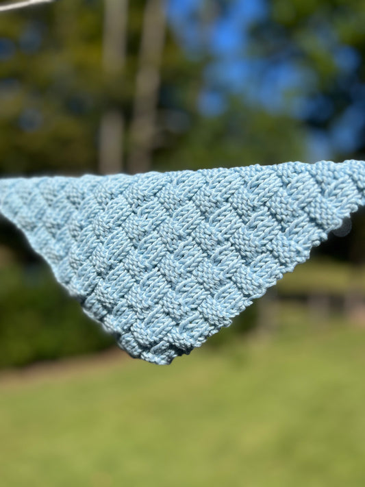 Basket Weave Washcloth Mineral Blue