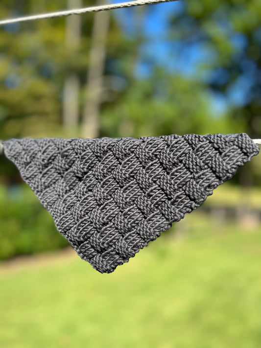 Basket Weave Washcloth Charcoal