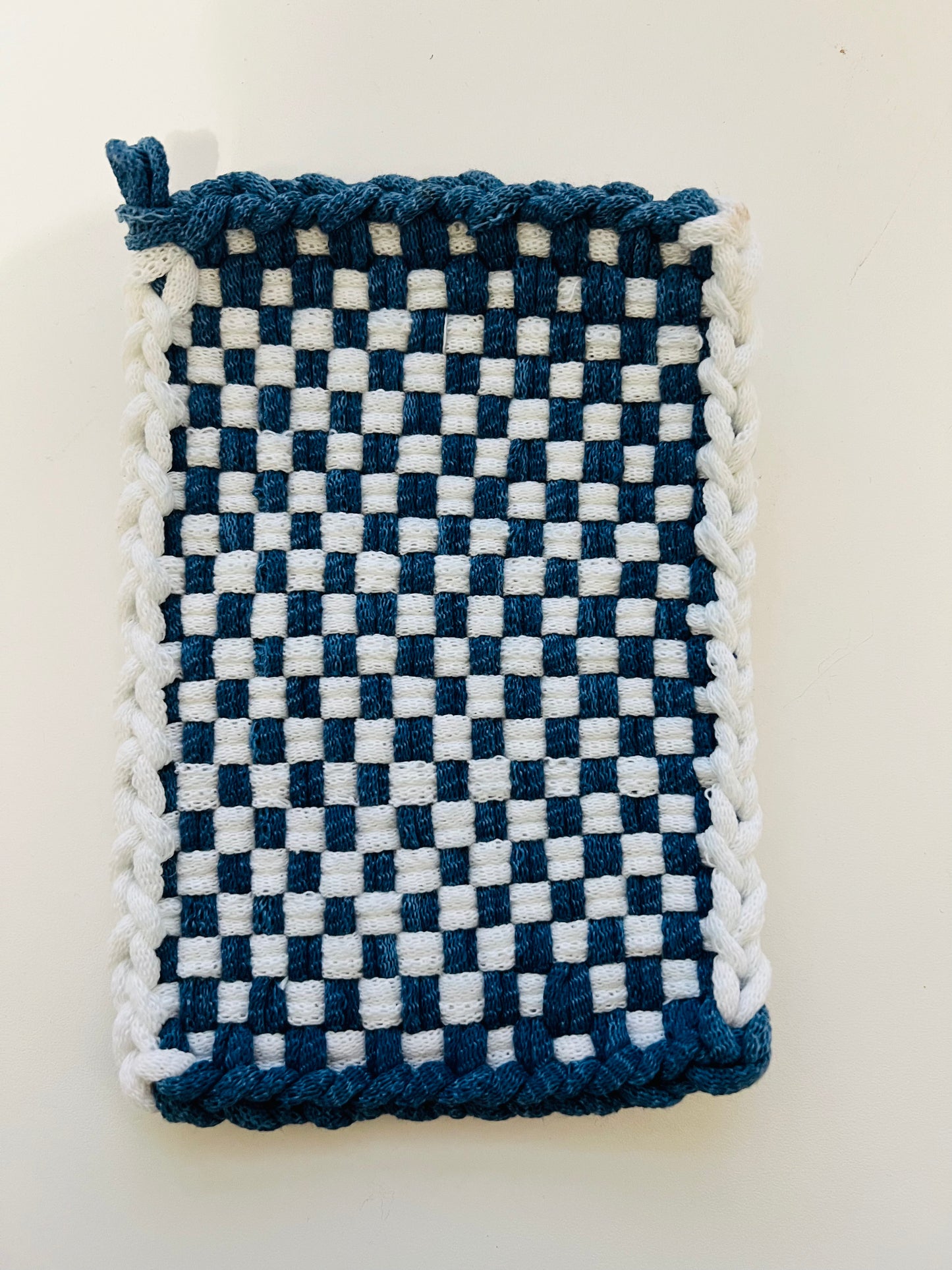 Indigo & White check rectangle