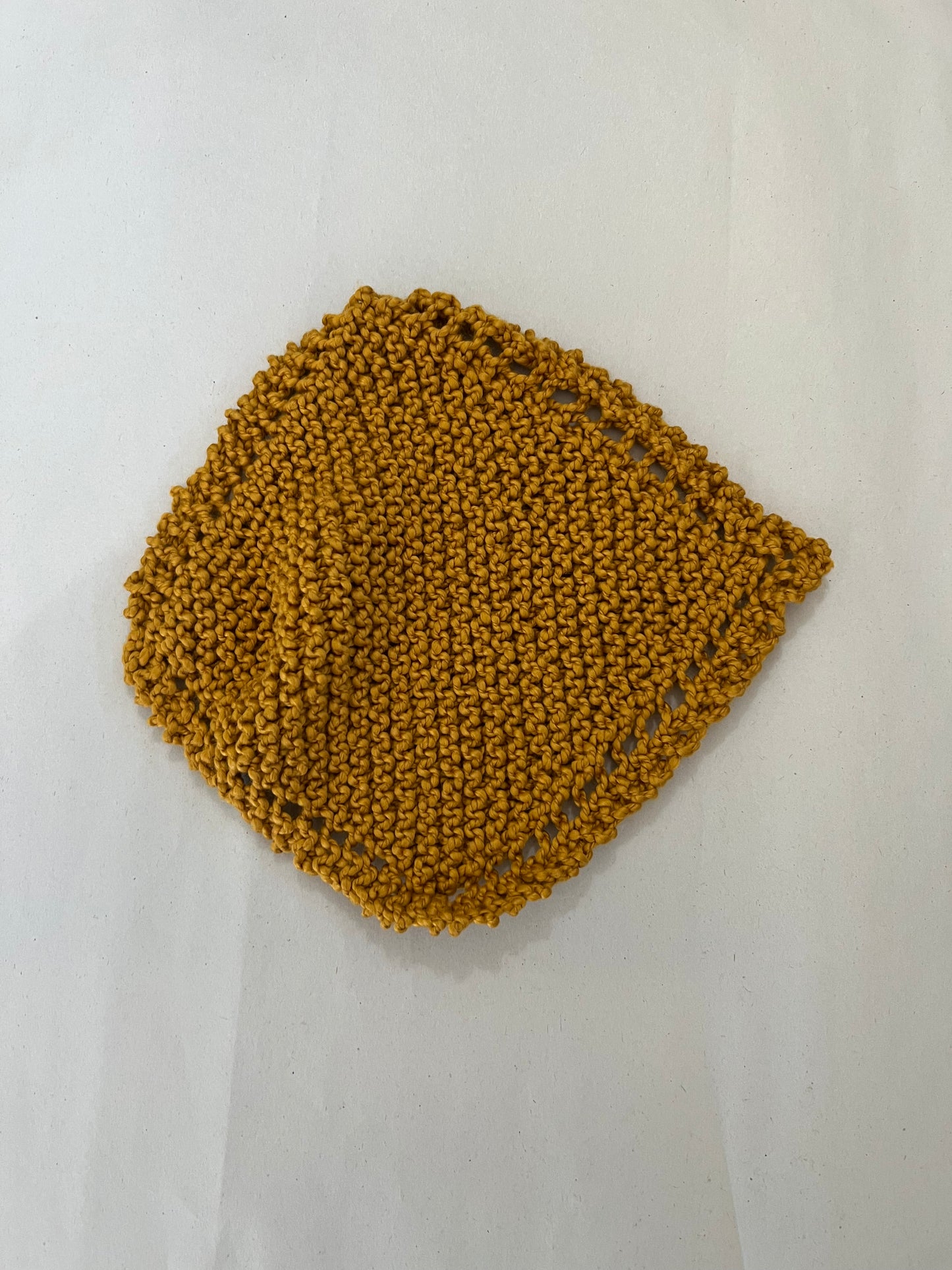 Washcloth Knitted Ochre