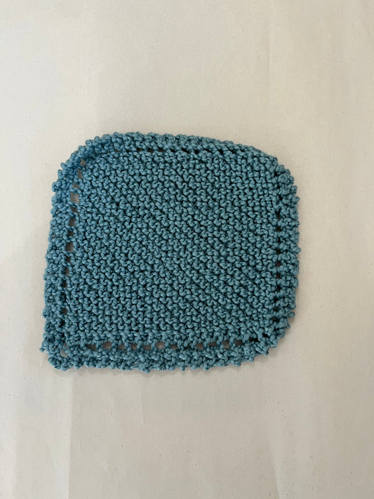 Washcloth Knitted Indigo