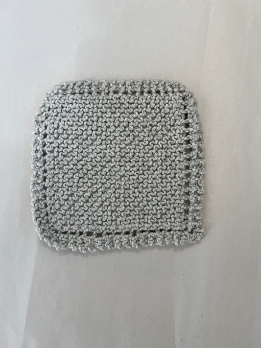 Washcloth Knitted Silver