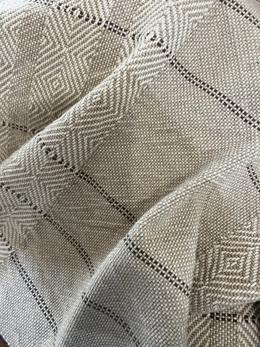 Woven Towel Twill Border in Tabby & Winter