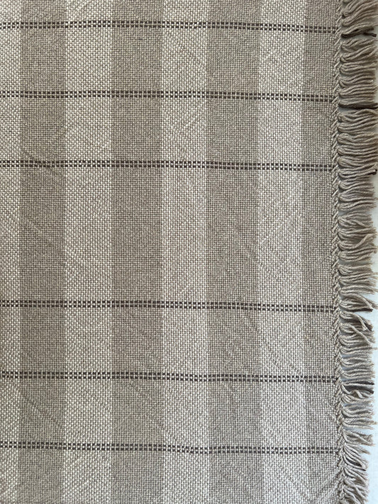 Wide Stripped Towel In Flax.Tabby & Winter