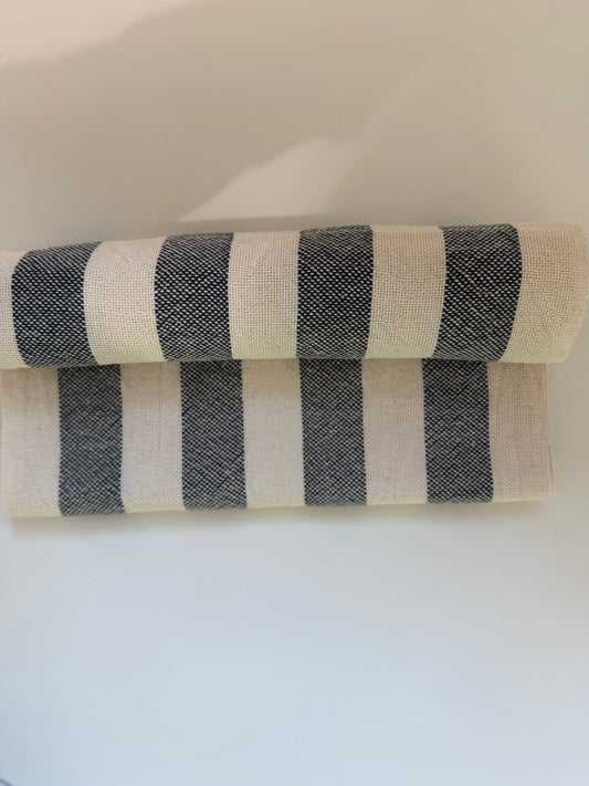 Long Towel Stripe Charcoal