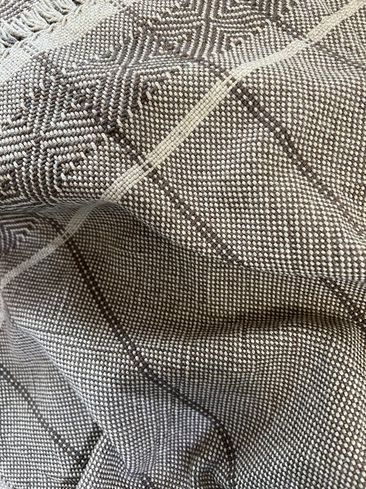 Woven Towel Twill Border in Tabby & Winter