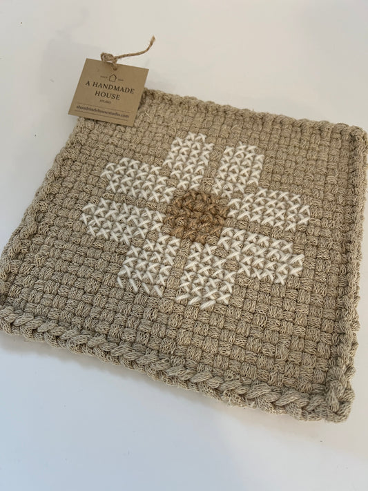 Wildflower Stitched Trivet