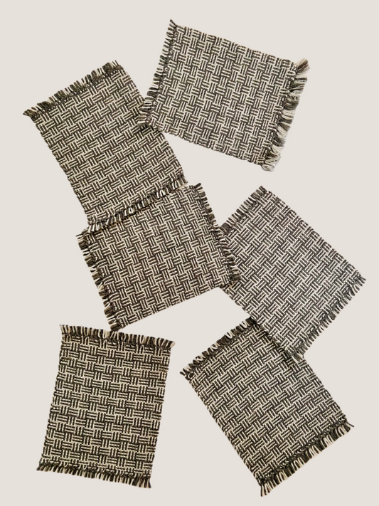 Coasters Petite Log Cabin Charcoal~SIlver