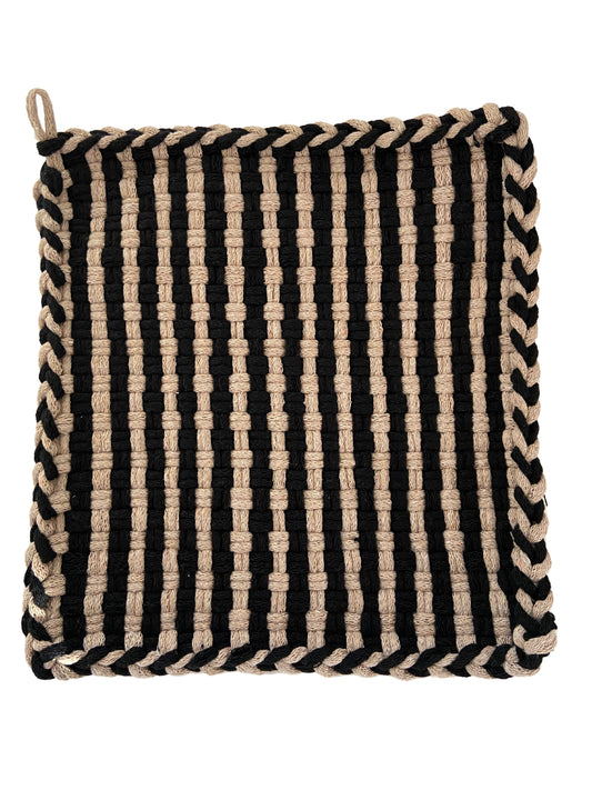 Stripe Black & Flax Trivet