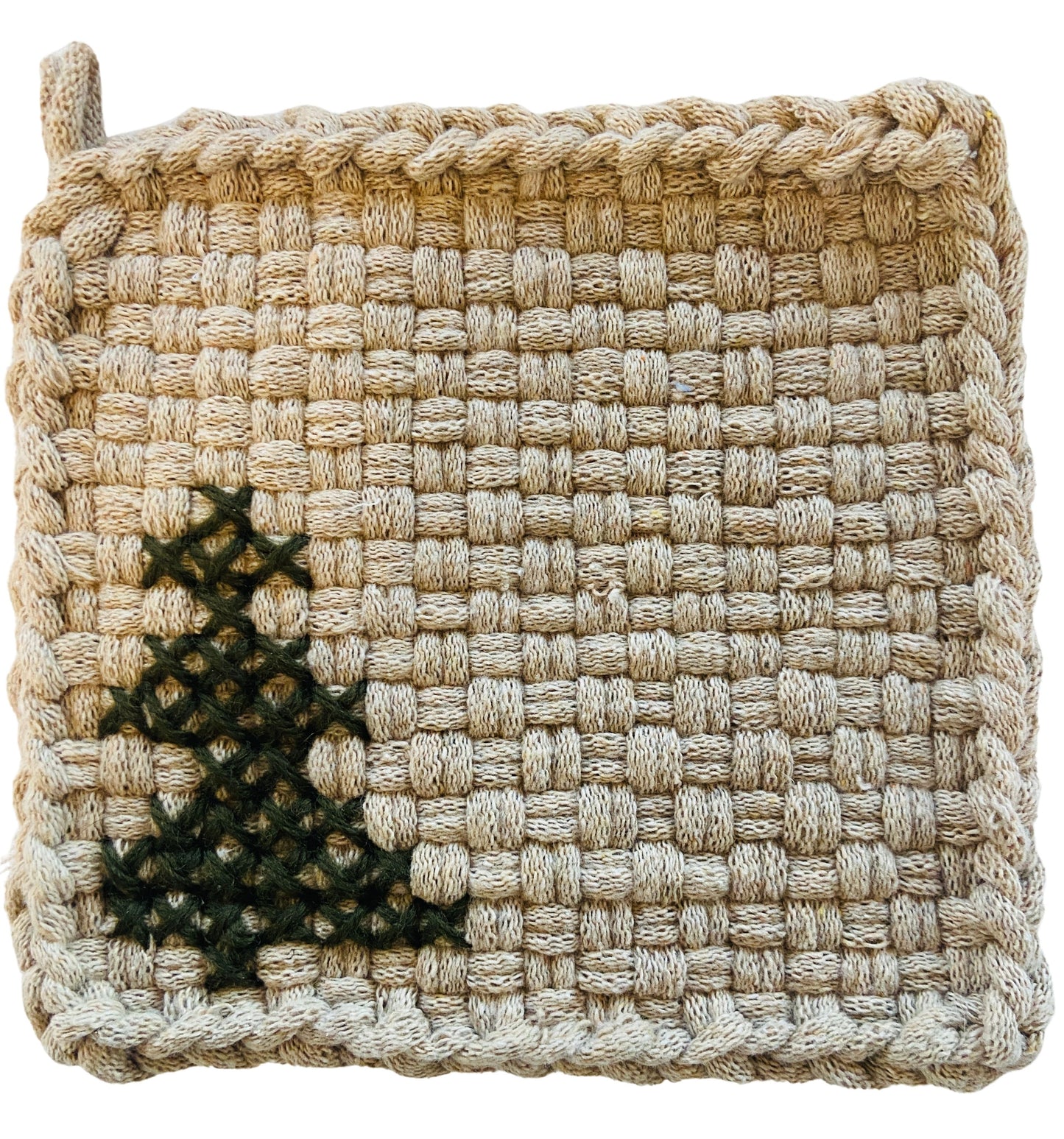 Tree Cross Stitch Flax & Forest Wool
