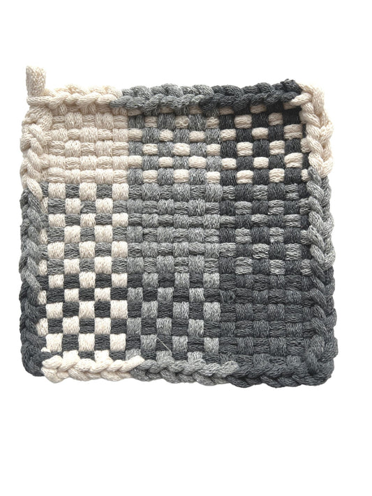 Faded Charcoal Silver, Winter Potholder
