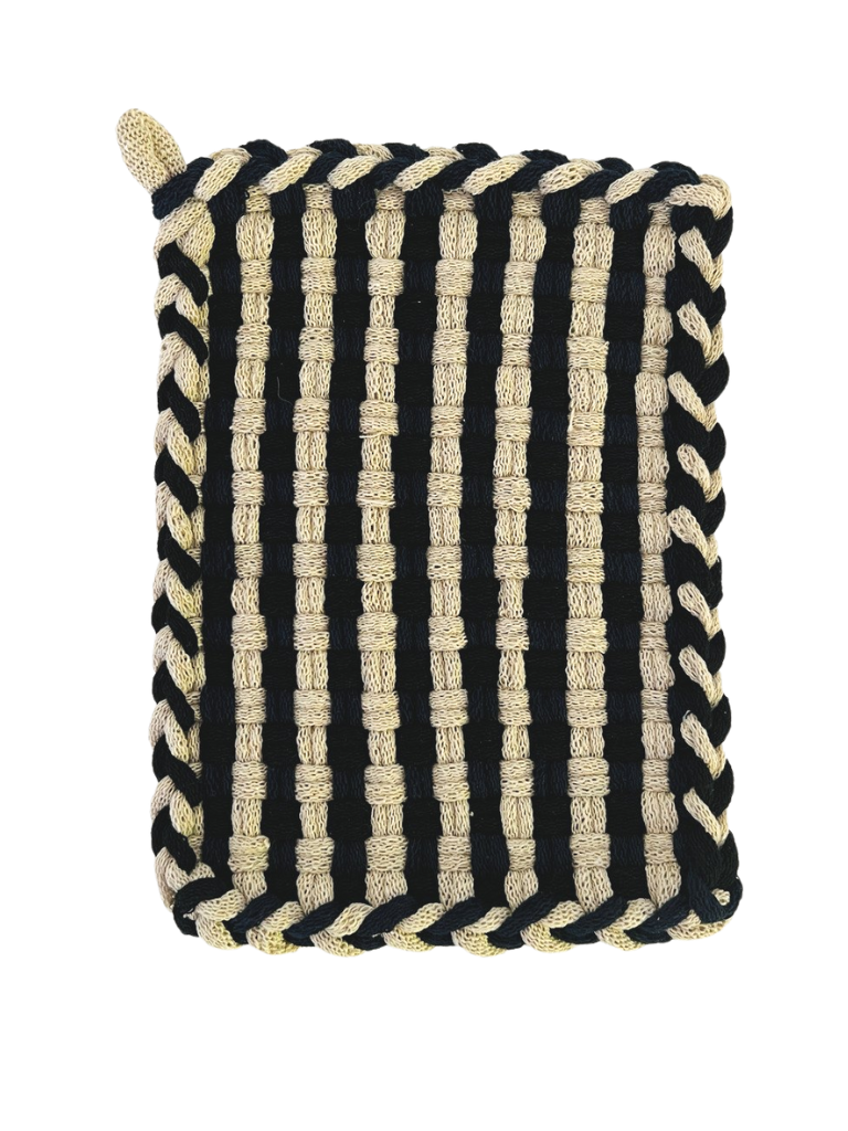 Stripe Black & Flax Rectangle